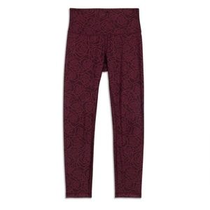 Lululemon High Times Legging in Posey Red Grape Bordeaux Drama- size 2